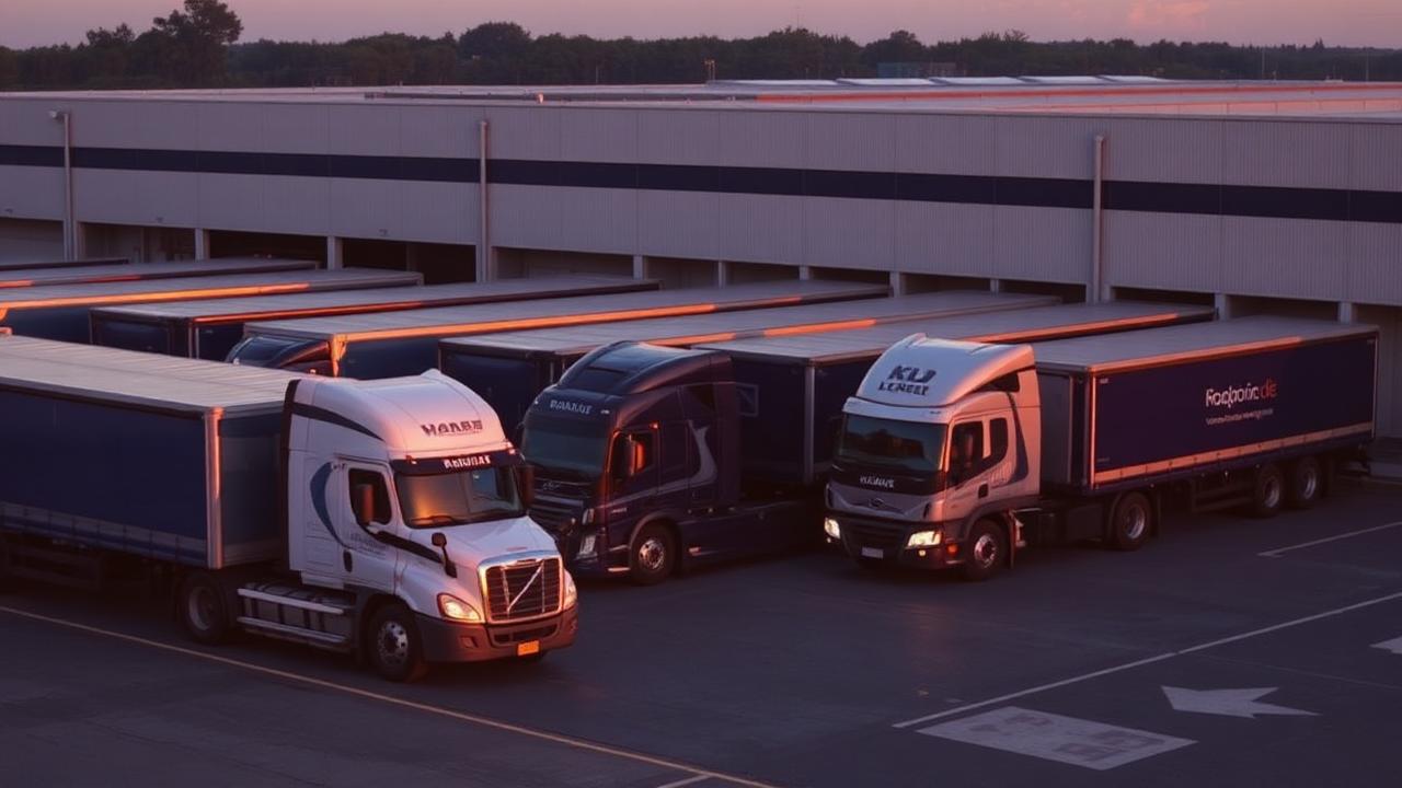 Frota dedicada All in Box em pátio de centro de distribuição